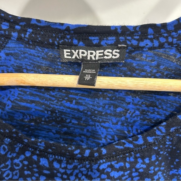 Express Body Con Snake Print Blue and White Mini Dress - Picture 9 of 9